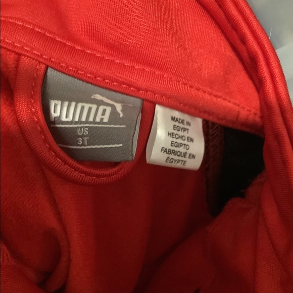 PUMA Tracksuit Red Black Track Pants Full Zip 3T - Picture 4 of 7